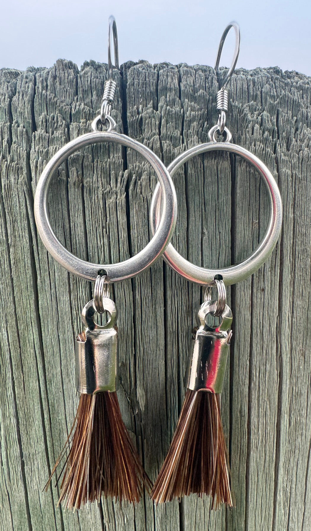 ER142*Silver Rein Tassel Earrings