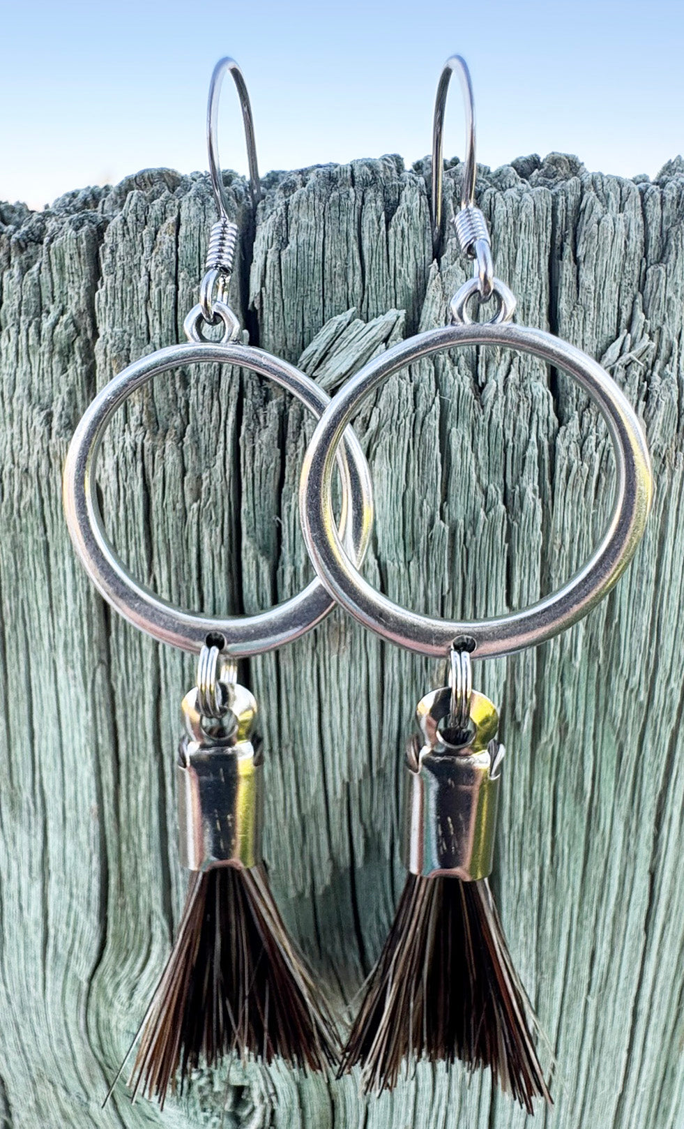 ER142*Silver Rein Tassel Earrings