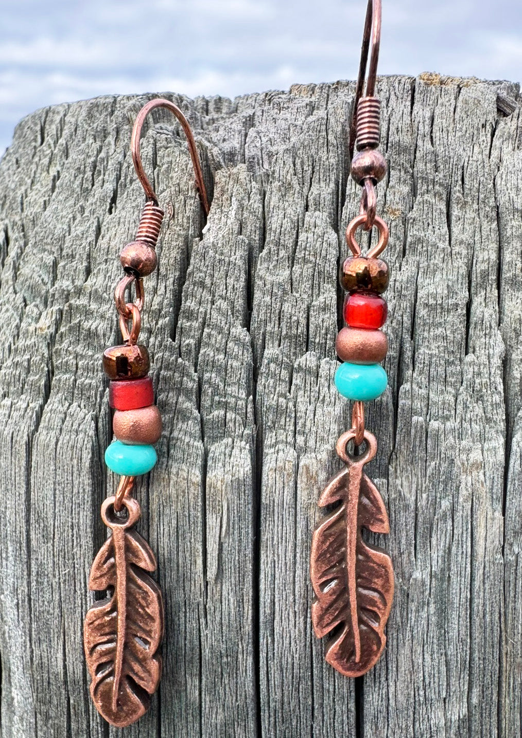 ER139C* Copper Phoenix Earrings