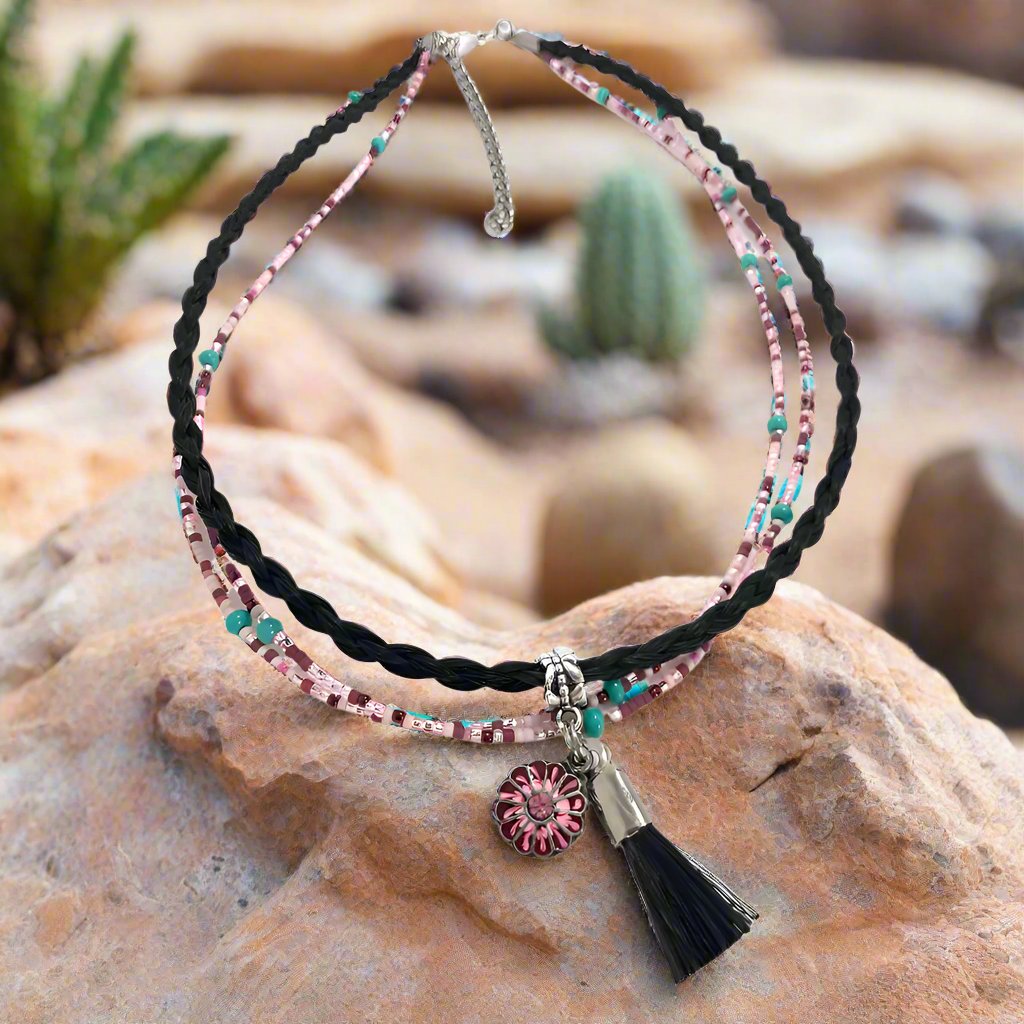N6 CFT Cactus Flower Tassel Necklace Cowboy Collectibles Wholesale