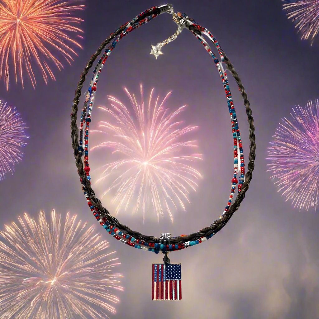 N6-RWB 176* Freedom Beaded Necklace