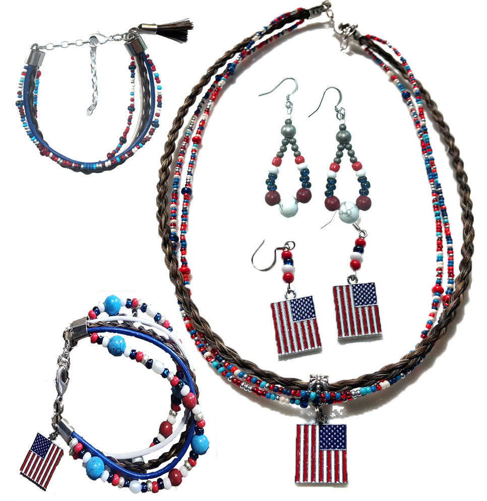 ER-RWB* Freedom Tear Drop Earrings
