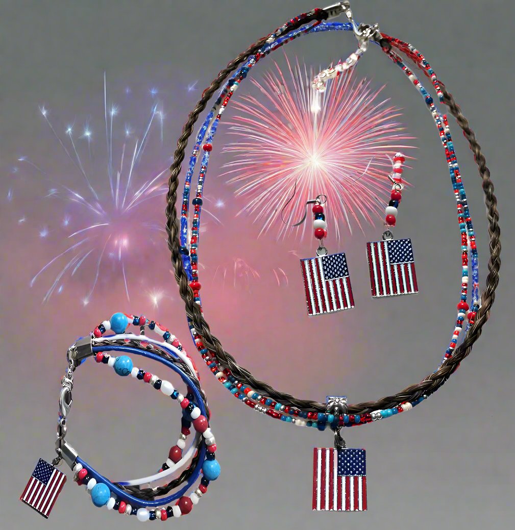 N6-RWB 176* Freedom Beaded Necklace