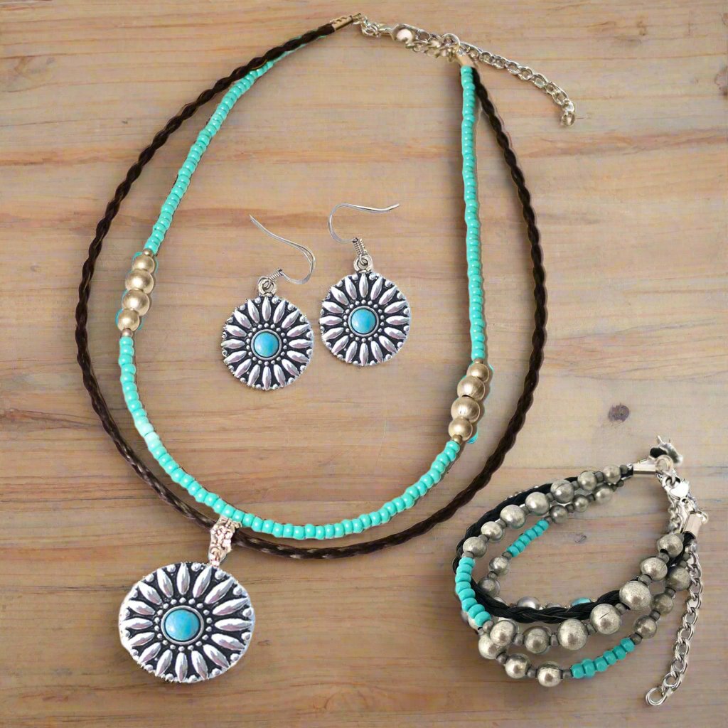 ER107*Navajo Sunflower Earrings