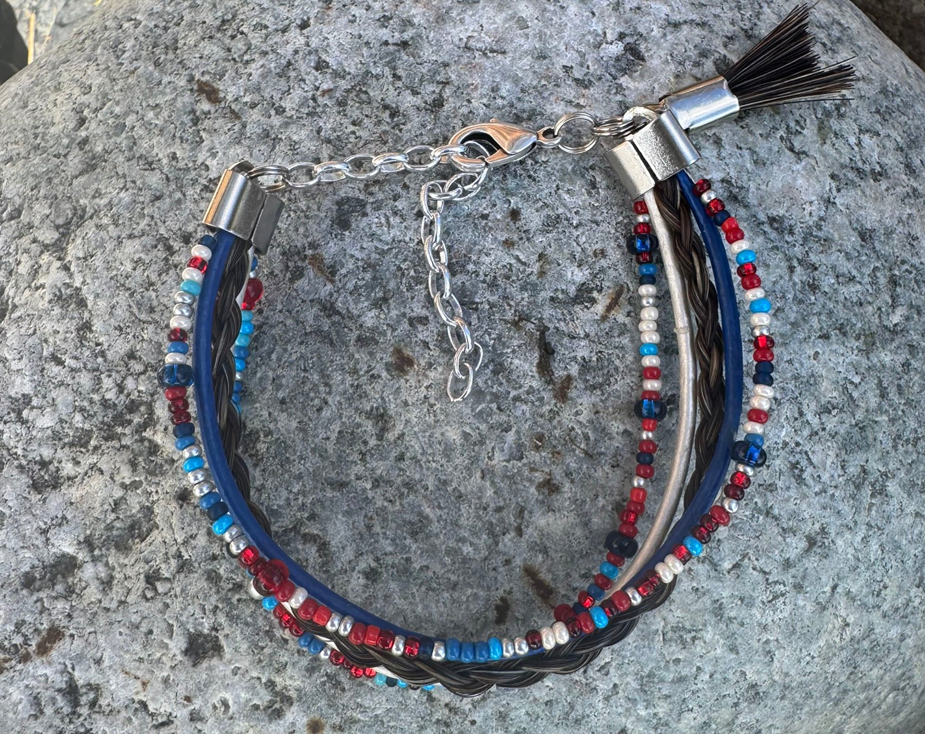 B6-RWB* Freedom Seed Bead Bracelet