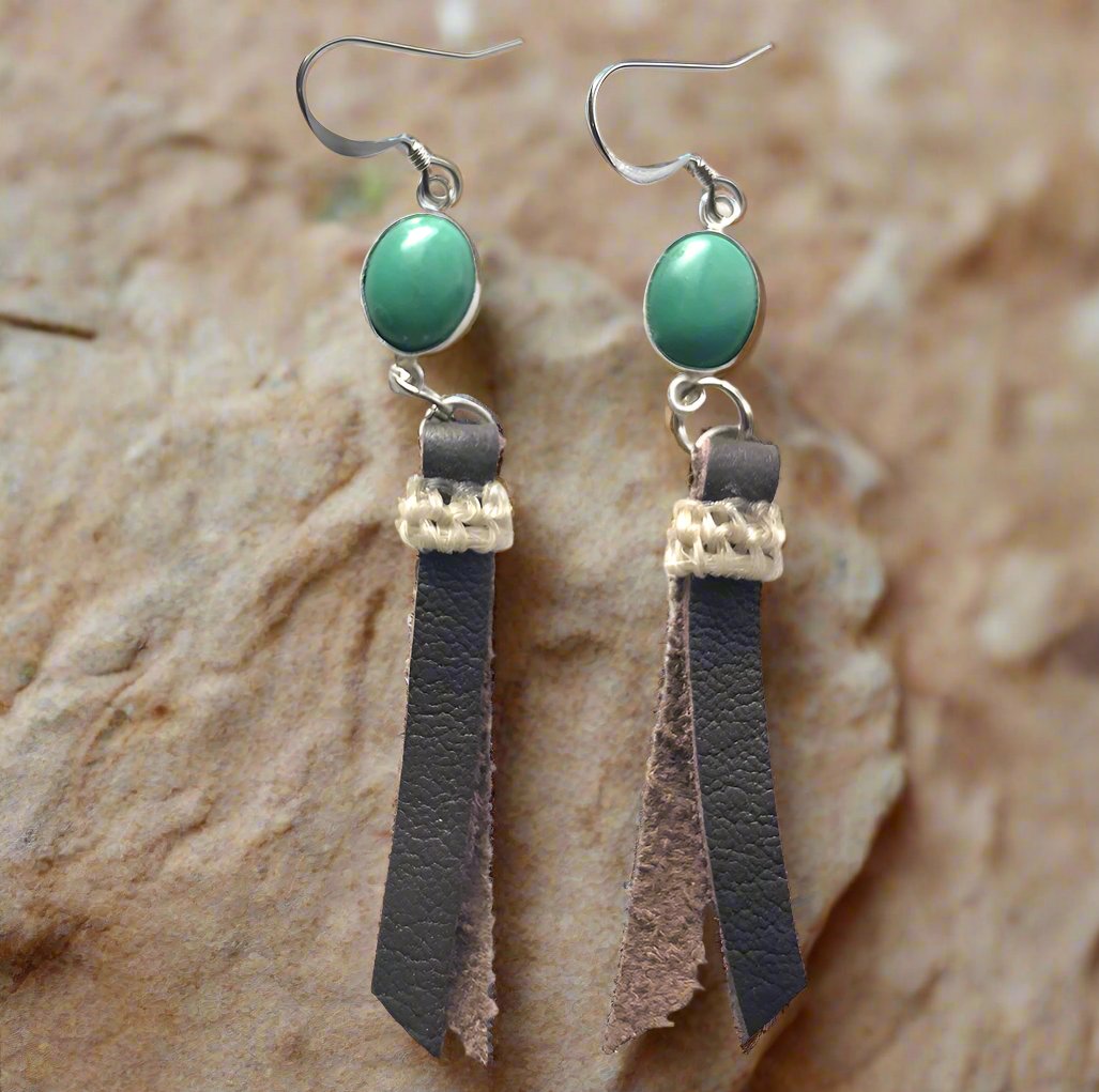 ETC3*Latigo Genuine Turquoise Earrings