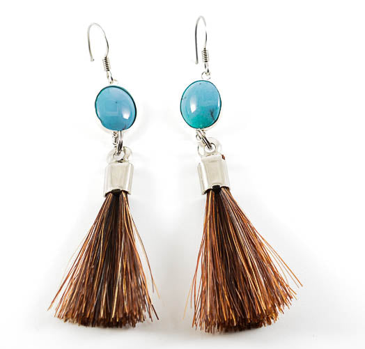 ETC2* Kingman Genuine Turquoise Tassel Earrings